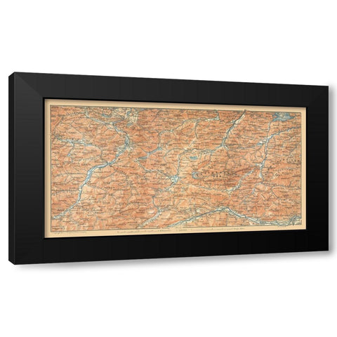 Europe Mountains South Germany Austria Black Modern Wood Framed Art Print with Double Matting by Baedeker