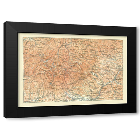 Europe Mountains Poland Slovakia - Baedeker 1896 Black Modern Wood Framed Art Print by Baedeker