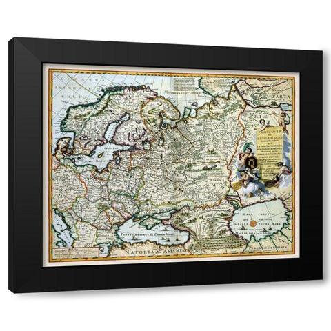 Europe Scandinavia Russia - Visscher 1681 Black Modern Wood Framed Art Print by Visscher