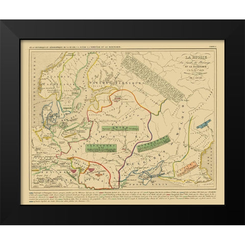 Europe Russia Sweden Norway Denmark 5th Century Black Modern Wood Framed Art Print by Houze