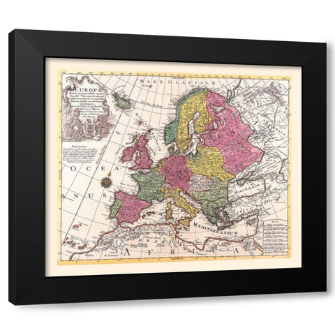 Europe - De Lisle 1787 Black Modern Wood Framed Art Print by De L''isle