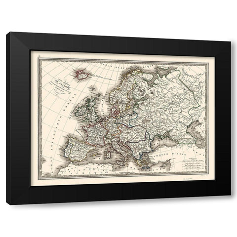 Europe - Monin 1839 Black Modern Wood Framed Art Print by Monin