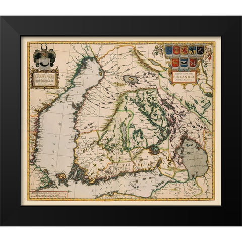 Scandinavia Finland - Blaeu 1662 Black Modern Wood Framed Art Print by Blaeu