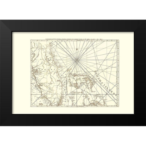 Bahamas, East Florida - Sartine 1775 Black Modern Wood Framed Art Print by Sartine