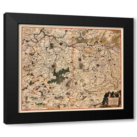 Benelux Flemish Brabant Province Belgium Black Modern Wood Framed Art Print by De Wit