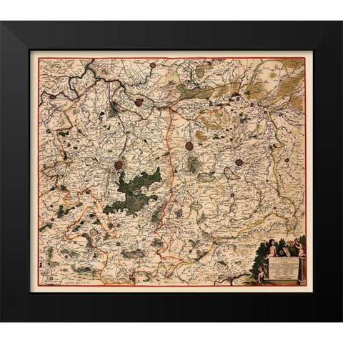 Benelux Flemish Brabant Province Belgium Black Modern Wood Framed Art Print by De Wit
