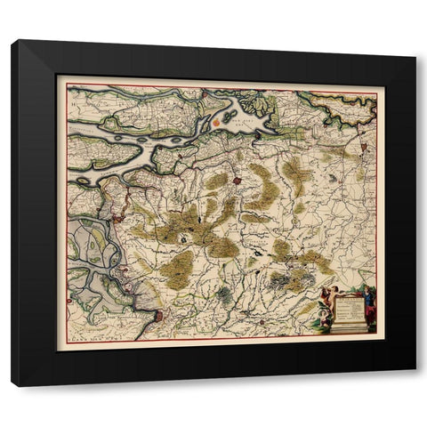 Benelux Flemish Brabant Flanders Belgium Black Modern Wood Framed Art Print by De Wit