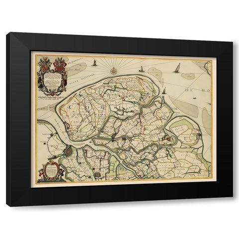 Benelux Flanders Belgium Netherlands Black Modern Wood Framed Art Print with Double Matting by Visscher
