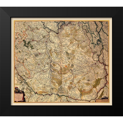 Benelux Flemish Brabant Flanders Belgium Black Modern Wood Framed Art Print by Visscher