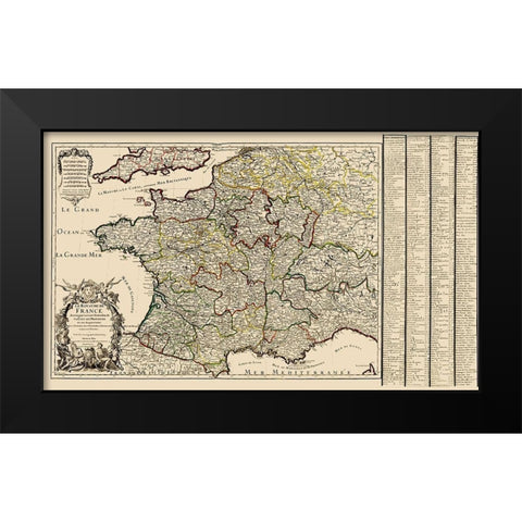 France - Iaillot 1724 Black Modern Wood Framed Art Print by Iaillot