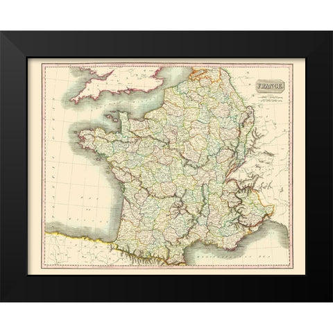 France - Thomson 1815 Black Modern Wood Framed Art Print by Thomson