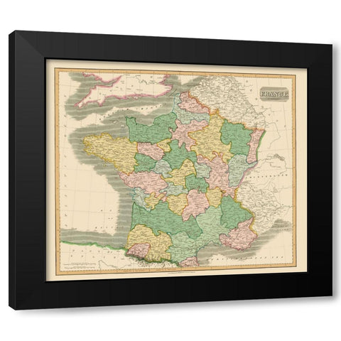 France - Thomson 1814 Black Modern Wood Framed Art Print by Thomson
