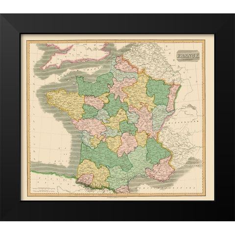 France - Thomson 1814 Black Modern Wood Framed Art Print by Thomson