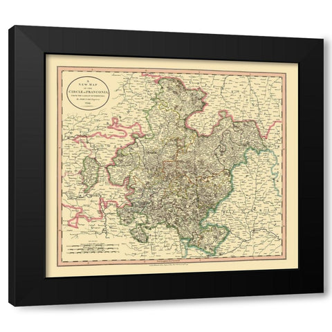 Franconia Germany - Cary 1799 Black Modern Wood Framed Art Print by Cary