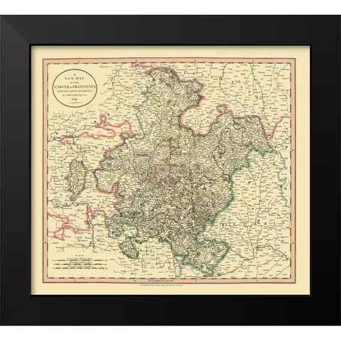 Franconia Germany - Cary 1799 Black Modern Wood Framed Art Print by Cary