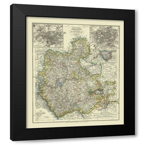 Frankfurt Wiesbaden Germany - Grassl 1851 Black Modern Wood Framed Art Print by Grassl