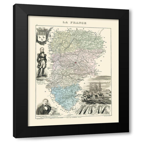 Aisne Region France - Migeon 1869 Black Modern Wood Framed Art Print by Migeon