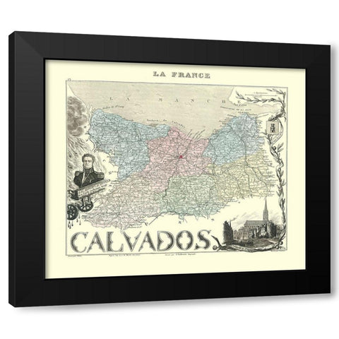 Calvados Region France - Migeon 1869 Black Modern Wood Framed Art Print by Migeon
