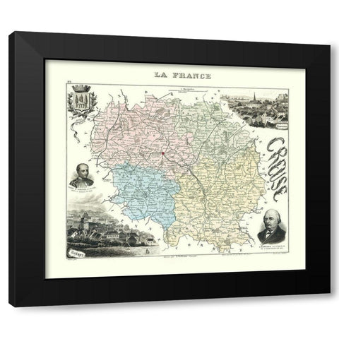Creuse Region France - Migeon 1869 Black Modern Wood Framed Art Print by Migeon