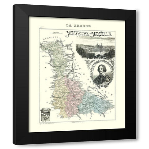 Meurthe et Moselle Region France - Migeon 1869 Black Modern Wood Framed Art Print with Double Matting by Migeon