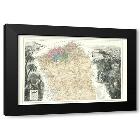 Mediterranean Oran Province Algeria France Black Modern Wood Framed Art Print with Double Matting by Migeon