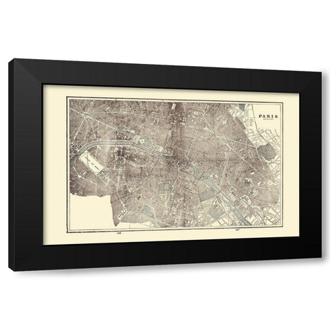 Paris France - Rathbun 1893 Black Modern Wood Framed Art Print with Double Matting by Rathbun