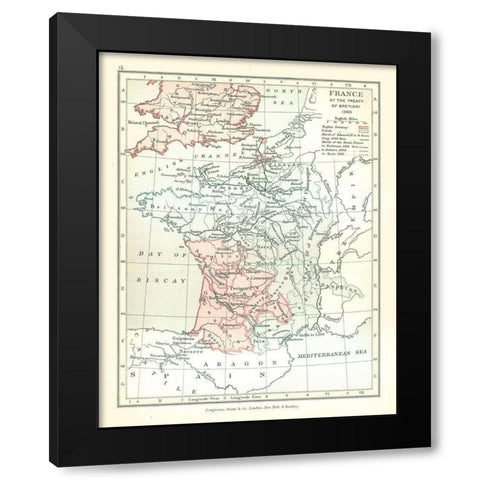 France 1360 - Gardiner 1902 Black Modern Wood Framed Art Print with Double Matting by Gardiner