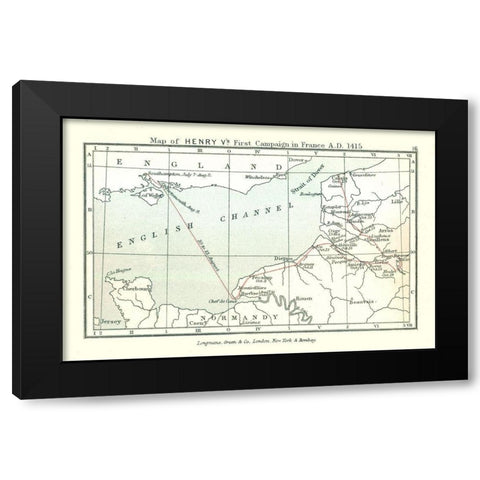 Henry Vs French Campaign 1415 France Black Modern Wood Framed Art Print by Gardiner