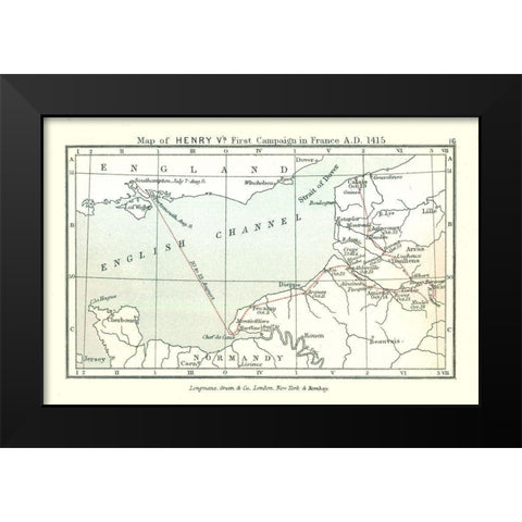 Henry Vs French Campaign 1415 France Black Modern Wood Framed Art Print by Gardiner
