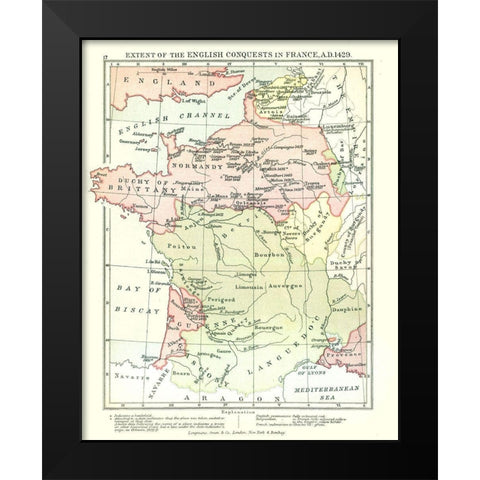 English Possessions France 1429 France Black Modern Wood Framed Art Print by Gardiner