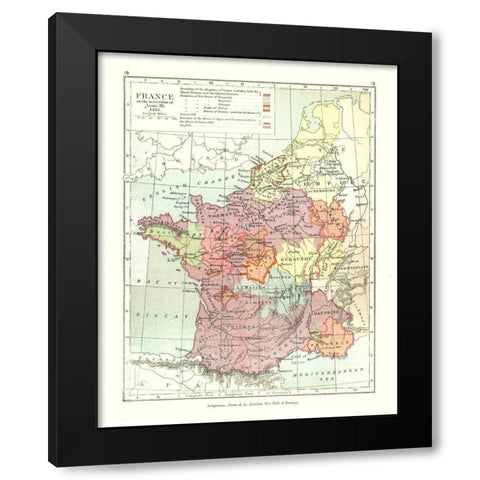 France 1461 - Gardiner 1902 Black Modern Wood Framed Art Print by Gardiner