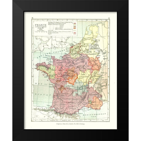 France 1461 - Gardiner 1902 Black Modern Wood Framed Art Print by Gardiner