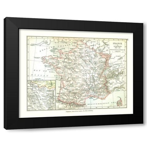 France 1860 - Gardiner 1902 Black Modern Wood Framed Art Print by Gardiner