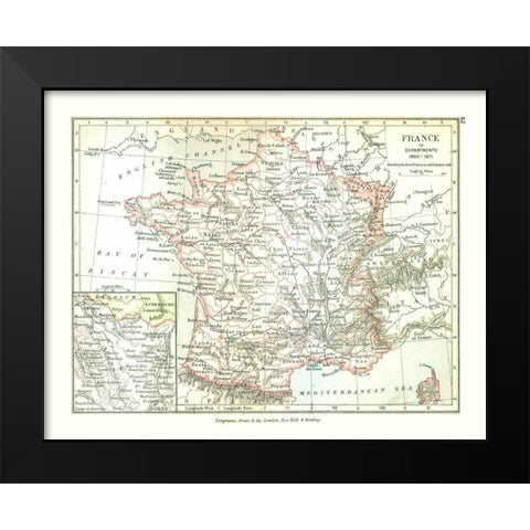 France 1860 - Gardiner 1902 Black Modern Wood Framed Art Print by Gardiner