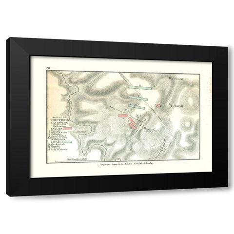 Battle of Poitiers in 1356 France - Gardiner 1902 Black Modern Wood Framed Art Print by Gardiner