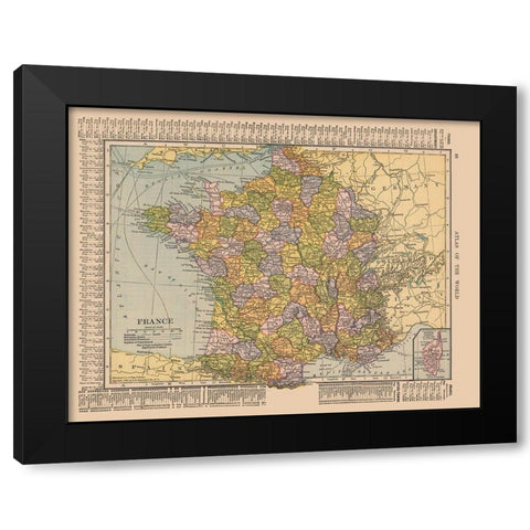 France - Hammond 1910 Black Modern Wood Framed Art Print with Double Matting by Hammond