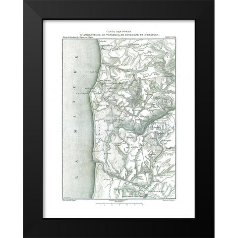 Ambleteuse Boulogne Wimereux France - Thiers 1866 Black Modern Wood Framed Art Print by Thiers
