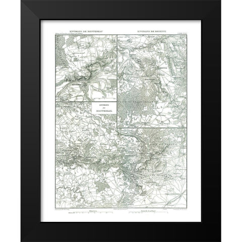 Montreau Brienne Montmirail France - Thiers 1866 Black Modern Wood Framed Art Print by Thiers