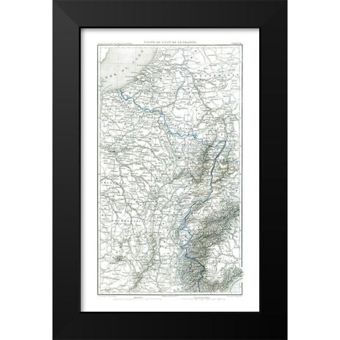 East France - Thiers 1866 Black Modern Wood Framed Art Print by Thiers