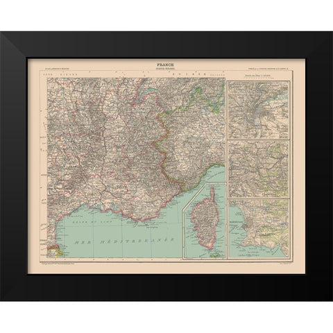 South East France - Schrader 1908 Black Modern Wood Framed Art Print by Schrader