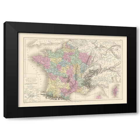 Governments France - Drioux 1882 Black Modern Wood Framed Art Print by Drioux