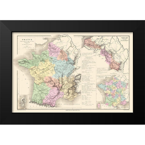 France - Drioux 1882 Black Modern Wood Framed Art Print by Drioux