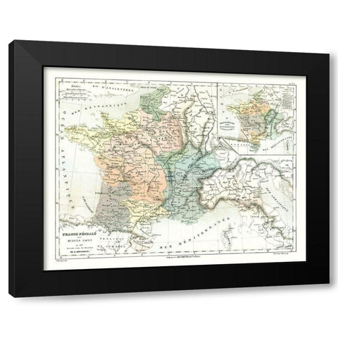 Feudal France Hugh Capet - Cortambert 1880 Black Modern Wood Framed Art Print by Cortambert