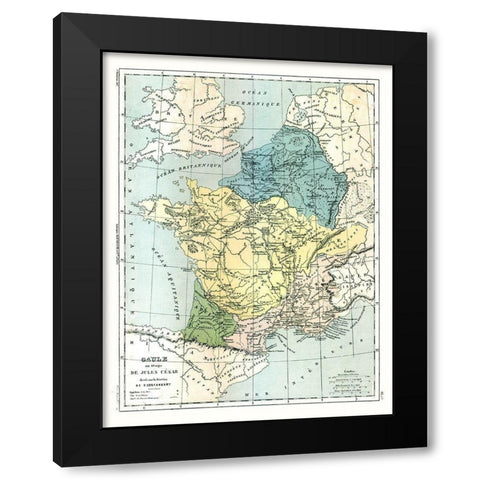 Gaul Julius Caesar France - Cortambert 1880 Black Modern Wood Framed Art Print by Cortambert