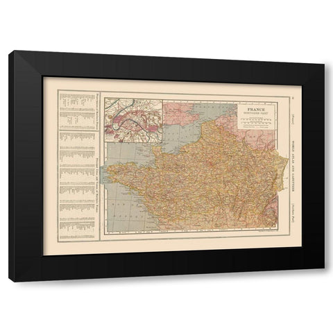 Northern France - Reynold 1921 Black Modern Wood Framed Art Print with Double Matting by Reynold