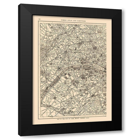 Western Paris France - Reynold 1921 Black Modern Wood Framed Art Print with Double Matting by Reynold