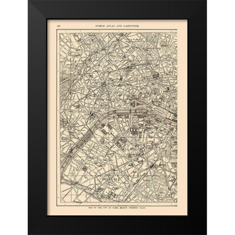 Western Paris France - Reynold 1921 Black Modern Wood Framed Art Print by Reynold