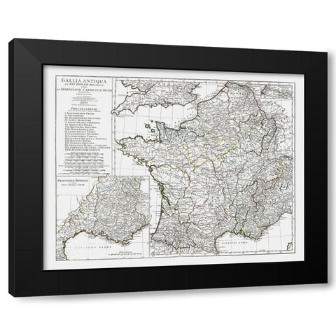 Ancient France - DAnville 1799 Black Modern Wood Framed Art Print by D''Anville