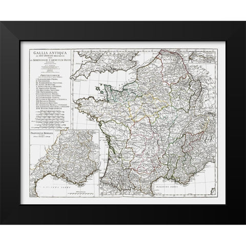 Ancient France - DAnville 1799 Black Modern Wood Framed Art Print by D''Anville