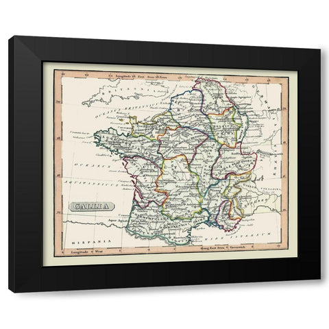 Ancient France - Fenner 1830 Black Modern Wood Framed Art Print with Double Matting by Fenner